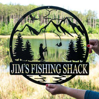 Metal Fisherman Outdoor metal Sign Custom Fishing Metal Sign Fisherman Gift