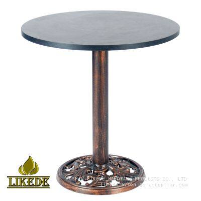 Cast Iron Base Round Table With Copper Finish Home Bar Melamine Table