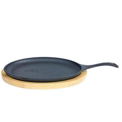 ECO-Friendly Pre-Seasoned Cast Iron Fajita Pan with Classic Design and Long Handle