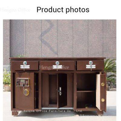 Biometric Executive Safe Desk- ESC834 |Voice Navigation & Anti-Corrosion Metallic Paint for Hotel Reception & Accounting