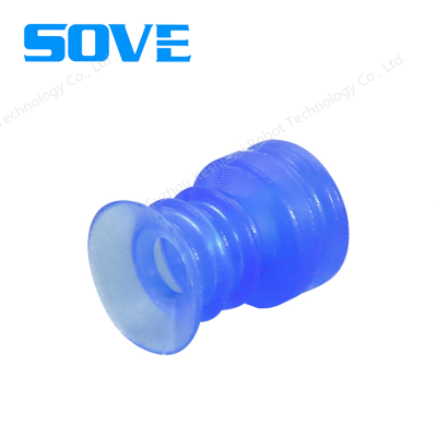 GINIER Brand Alternatives RPF12S Soft Blue Silicone Rubber Corrugated Vacuum Sucker Silicone Small Mini Suction Cup