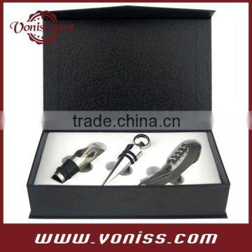Wine Gift Set 3 PCS In Gift Box With Wine Opener, Wine Pourer, Wine Stopper photo-2