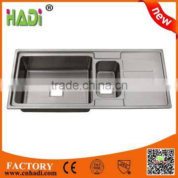 double bowl kitchen design stainless steel kitchen sink with drainboard HD11650C