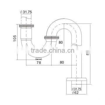 Best Price Basin Waste Accessories Sink Chrome Bottle Trap S Trap (J125-B)