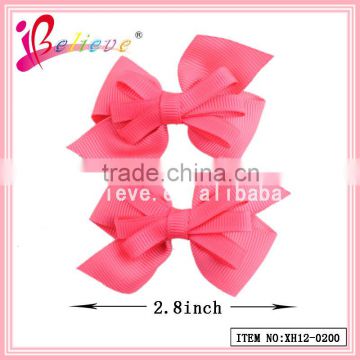 Wholesale customized design boutique solid ribbon bow clip