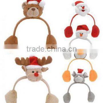 Plush christmas Earmuff/plush earmuff for kids/wholesale plush animal earmuffs