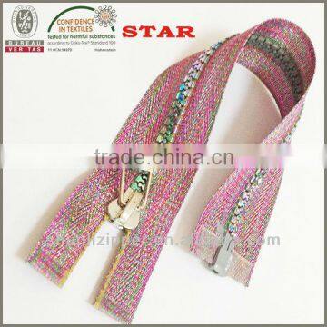 multi-colored plastic teeth zipper