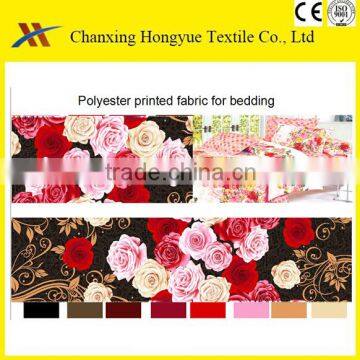 3D printed flower designs bed sheet sets Polyester fabric from Huzhou Manufacture for Peru textile markets