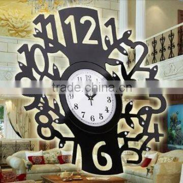 Black trees shape home decorations wall clock decor