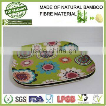 beautiful flowered paints natural bamboo fibre hot plates