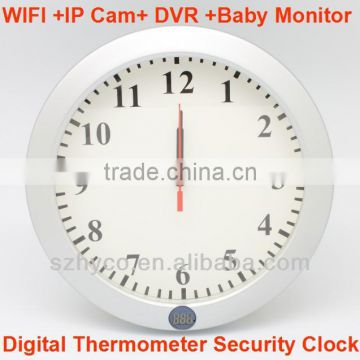 720P WIFI & IP Camera Thermometer WiFi Clock DVR With adjustable lens