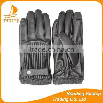 best sales fashion quilted real leather knit cuff men gloves