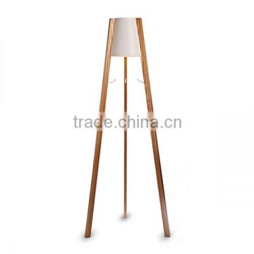 Energy saving three-legged wood floor lamp