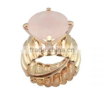 Big Stone Plating Rose Gold Silver Jewelry Ring photo-1