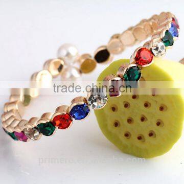 New Rose Gold Plated Colourful Diamond Austria Rhinestone Pearl Bangle Bracelet photo-4