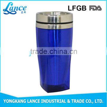 High Quality Square Shape Plastic Stainless Steel Coffee Travel Cup photo-3