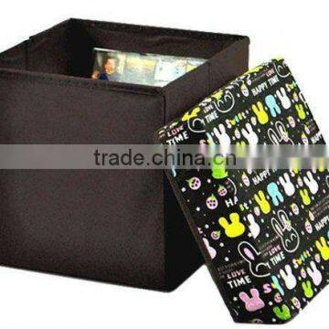 PP non woven Printed sortage cardboard box stool can be folded