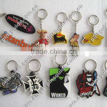 Wholesale Eco-friendly Personalized Cheap Custom 3D PVC Charm Keyring For Souvenir