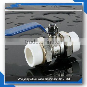 2014 PPR PB double union brass ball valve brass valve Copper ball valve for ppr pipe fittings