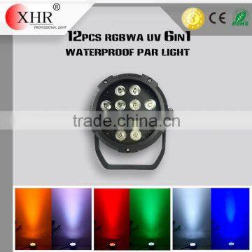 Outdoor LED Slim Par,LED Outdoor Lights,12pcs RGBWAUV 6in1 LED Par Light IP65