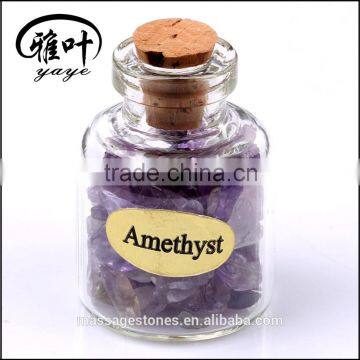 Creative Gifts Drift Bottles Natural Stones Amethyst Gravel Drift Bottle with Cork