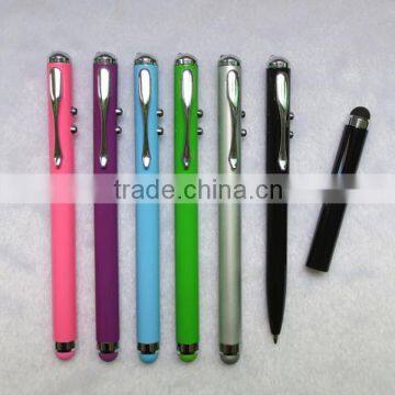 4 In 1 Multi-Function Stylus Pen White Light Red Laser and Ballpoint Pen