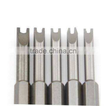 1/4 Inch Hex Shank Magnetic U Shaped Screwdriver Bits 50mm Length U4 U5 U6 U7 U8 AR-39