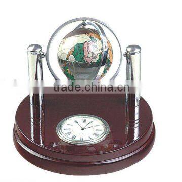 wooden desktop set,clock,globe&ball