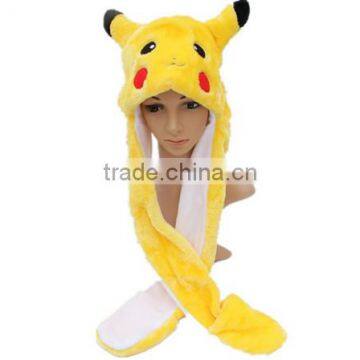 Cute Cartoon Animal Plush Winter Long Pikachu Cosplay Cap Earflap