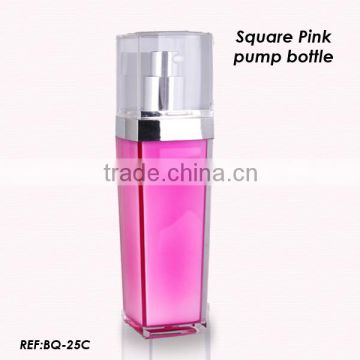 30ml 50ml 100ml pink square plastic bottle empty plastic airless dispenser cosmetics