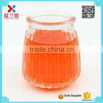 wholesale 120ml stripe round food jar/storage jar