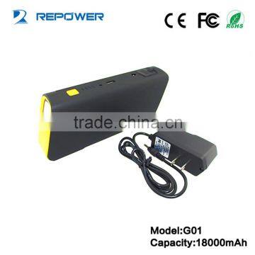 CE FCC ROHS certificates Jump Start Type REPOWER Multi-function Jump Starter 18000mah