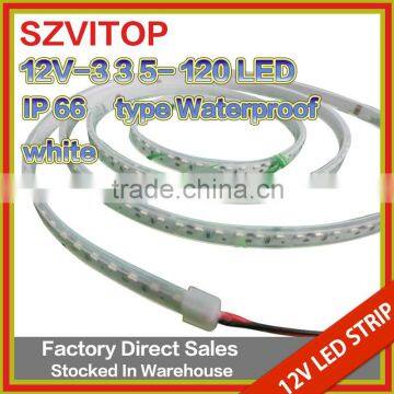 SV16.4ft 5m WHITE SMD 335 Flexible Ribbon LED Strip Light,type waterproof(IP-66), Side View light-emitting LED, 600LEDs