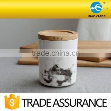 Household Ceramic Cannister With Wooden Lid photo-4