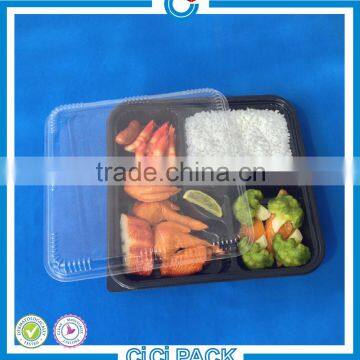 Cheap price disposable plastic divided food trays wholesale plastic bento luch box