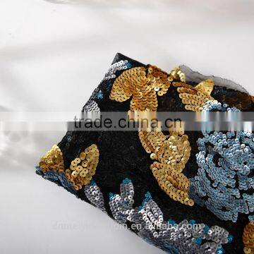 2015 Most Fashion Style Silver and Gold Sequin Embroidery Fabric for Party photo-2