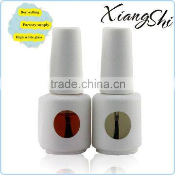 hole vacant glass gel nail polish bottle with cap and brush