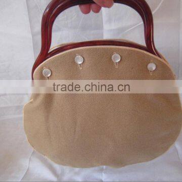 Bermuda bag, reversable purse, Vintage beige fabric handbag, bags and purses, pocket handbag