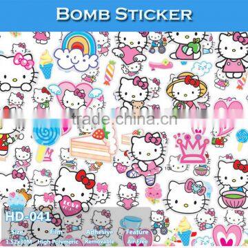 HD-041 CARLIKE Air Bubble Free Decorative Car Vinyl Hello Kitty Bomb Sticker