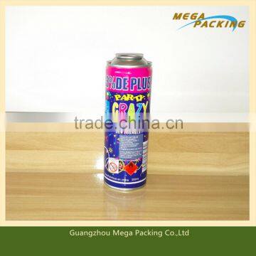 Personalized designing empty aerosol can for party spray/color spray can/spray decoration