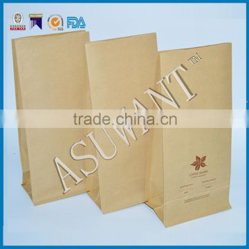 heat seal rbidium metal powder bag/granola packaging side gusset paper flat bottom bag