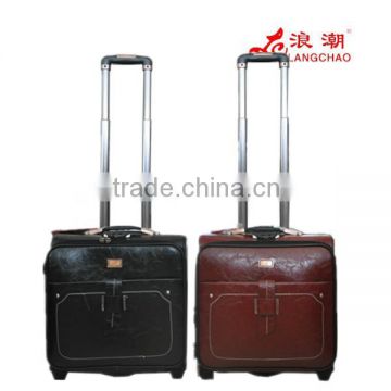 airport leather luggage trolley bag