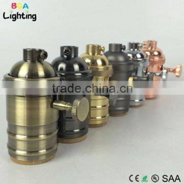 CE E27 Brass Metal Pendant Lamp Socket With Switch photo-5