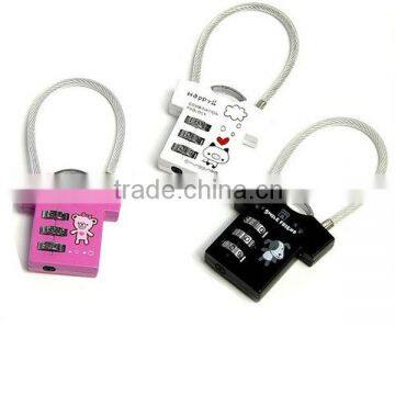 High Security Colorful cable number lock with more styles