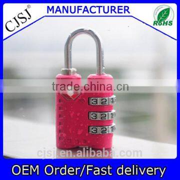 Zinc Alloy TSA Lock Travel TSA Luggage Lock 3 Digit Combination Lock TSA-301