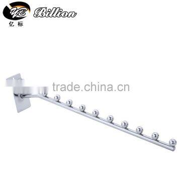 China Manufacturer chrome Metal slatwall 10 Ball Waterfall Hook for garment