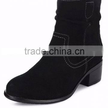 OLZAB 02 Newest suede leather ankle boots low chunky heel model for day travel