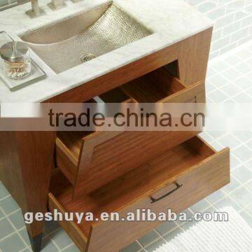 LB-JX2012 New design solid bamboo bathroom cabinet