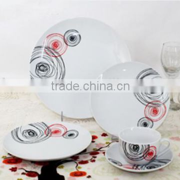 Factory supply flower decoration 20pcs kitchen dinnerware coupe dinner set