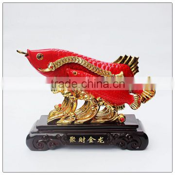 Resin24k golden color Chinese Luckly Golden fish , resin statue